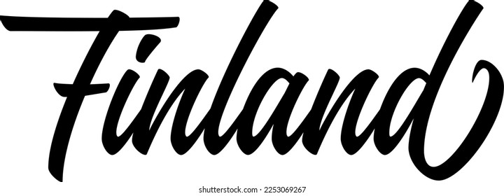 Typography Country Name Beginning with F for Finland