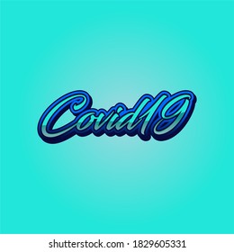 Typografie COVID-19 Vektorgrafik. Kalligrafie-Design