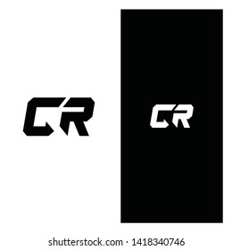 Typography CR techno lettering logo icon, unique concept for your company or personal brand, Vector