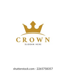 Typography Crown and King logo icon vector template.