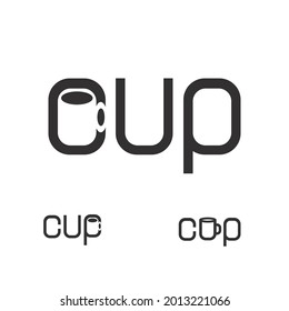 Logo-Design des Typografie-Bechers