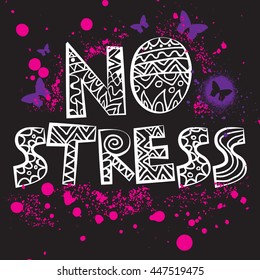 Typography Cute ANTI-STRESS vector graphic print for t-shirt