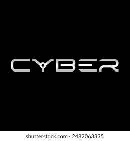 Typography Cyber Wordmark Logo Company