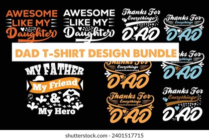 Typography Dad T-shirt Design Bundle