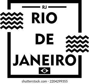 Typography  decorative about Rio de Janeiro Brazil minimalist fonts concept for graphic tee t-shirt or logo. Vector illustration