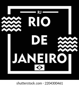 Typography  decorative about Rio de Janeiro Brazil minimalist fonts concept for graphic tee t-shirt or logo. Vector illustration