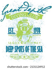 Typography depicting exploration of marine life, t shirt print.