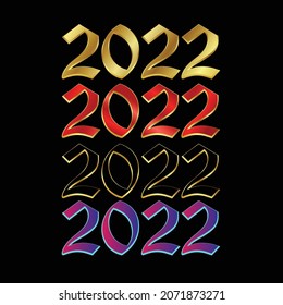 Typography Design 2022 for happy new year 
