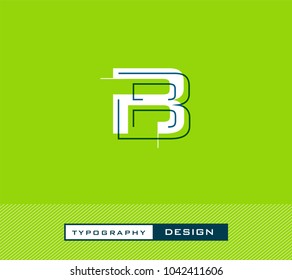 Typography Design Alphabet B, Letter B cut style logo icon vector template.
