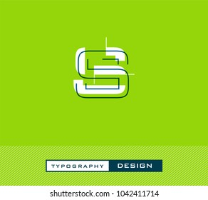 Typography Design Alphabet S,  Letter S cut style logo icon vector template.
