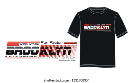 typography design athletic Brooklyn, for screen printing and others. vector image illustrator