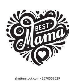 typography design best Mama white background