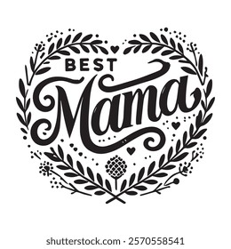 typography design best Mama white background