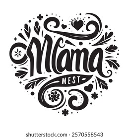 typography design best Mama white background