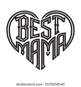 typography design best Mama white background