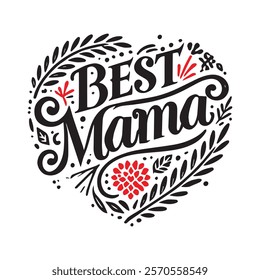 typography design best Mama white background