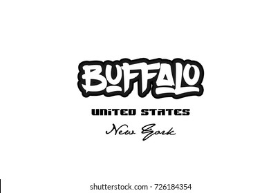 Typography design of buffalo new york city text word in the United States of America graffitti style logo