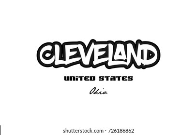 Typography design of cleveland ohio city text word in the United States of America graffitti style logo