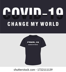 TYPOGRAPHY DESIGN, COVID-19, VECTOR WORDS DESIGN, FOR SCREEN PRINTING AND T SHIRT.