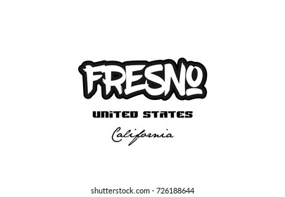 Typography design of fresno california city text word in the United States of America graffitti style logo