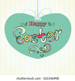 typography design of "happy easter" in heart shape
