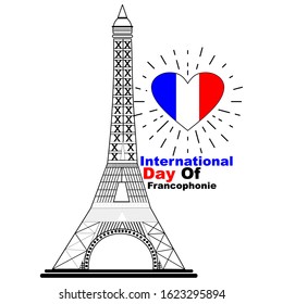 Typography design for International Day of the Francophonie with logo icon design, vector illustration concept