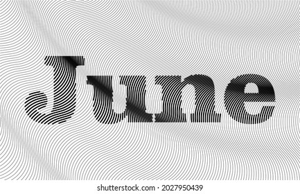 diseño tipográfico de junio. calendario vectorial de ilustración