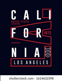 typography design LA California, for tee t-shirt print,vector illustration