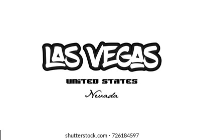 Typography design of las vegas nevada city text word in the United States of America graffitti style logo