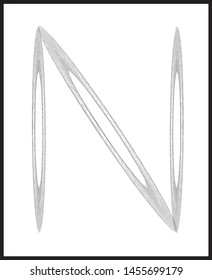 Typography design of the letter N