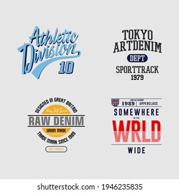 Typography design logo template set, Vector illustration, t-shirt graphics, vectors. etc.