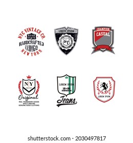 Typography design logo template set, Vector illustration, t-shirt graphics, vectors. etc.