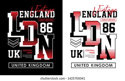 typography design London united Kingdom for t shirt print men, vector