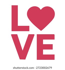 Typography design of love word representing passion affection and happy wedding anniversary