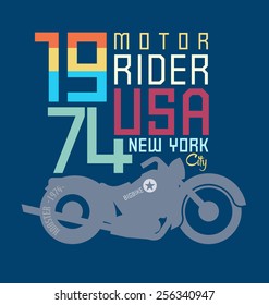 typography design motor cycle classic