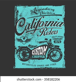 Typography design for motorcycle and t-shirt graphics. Vector illustration