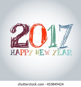 Typography design for new year 2017