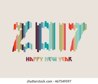 Typography design for new year 2017, Colors theme