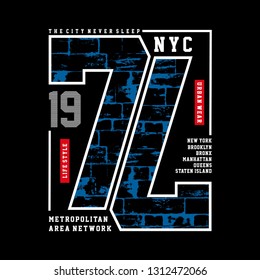 Typography Design New York City , T-shirt Graphic, Vector Images