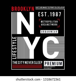 Typography Design New York City , T-shirt Graphic, Vector Images