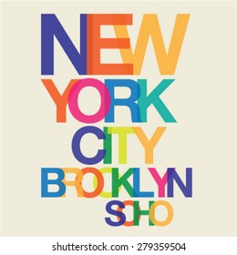 Typography design of New York of T-shirt design. Vector illustration. Artwork design. 