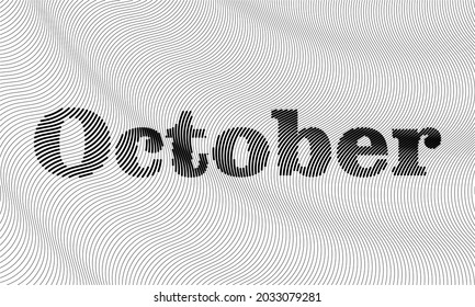 typography design of october. illustration vector calendar