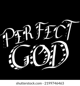 Diseño tipográfico "PERFECT DIOS" para camisetas
