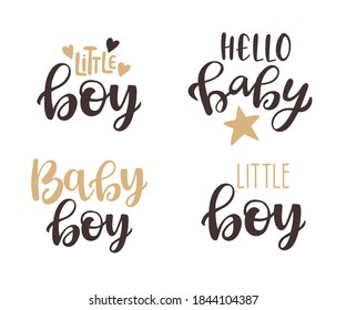 Typography design set for babies clothes, t-shirts, birthday, baby shower, nursery decorations. Hand drawn Calligraphy.
