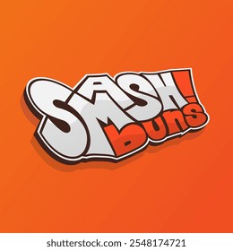 Projeto tipográfico de smash bun para o projeto de fast food hambúrguer. Design de publicidade de comida de rua Burger