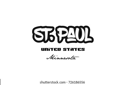 Typography design of st paul minnesota city text word in the United States of America graffitti style logo