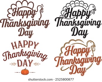 Typography design for thanksgiving day vector style with white background