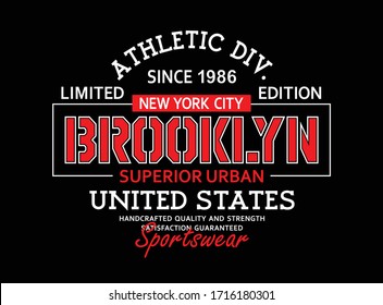 Typography design varsity, Brooklyn tee shirt graphics, vectors