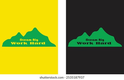 Vector de diseño de tipografía para camiseta estampada. «Dream Big, Work Hard»