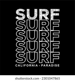 typography design vectors black background with white letters that say surf surf surf surf